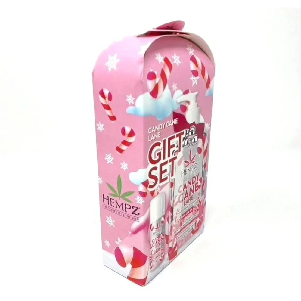 HEMPZ Candy Cane Lane Gift Set Limited Edition Body Lotion Lip Balm
